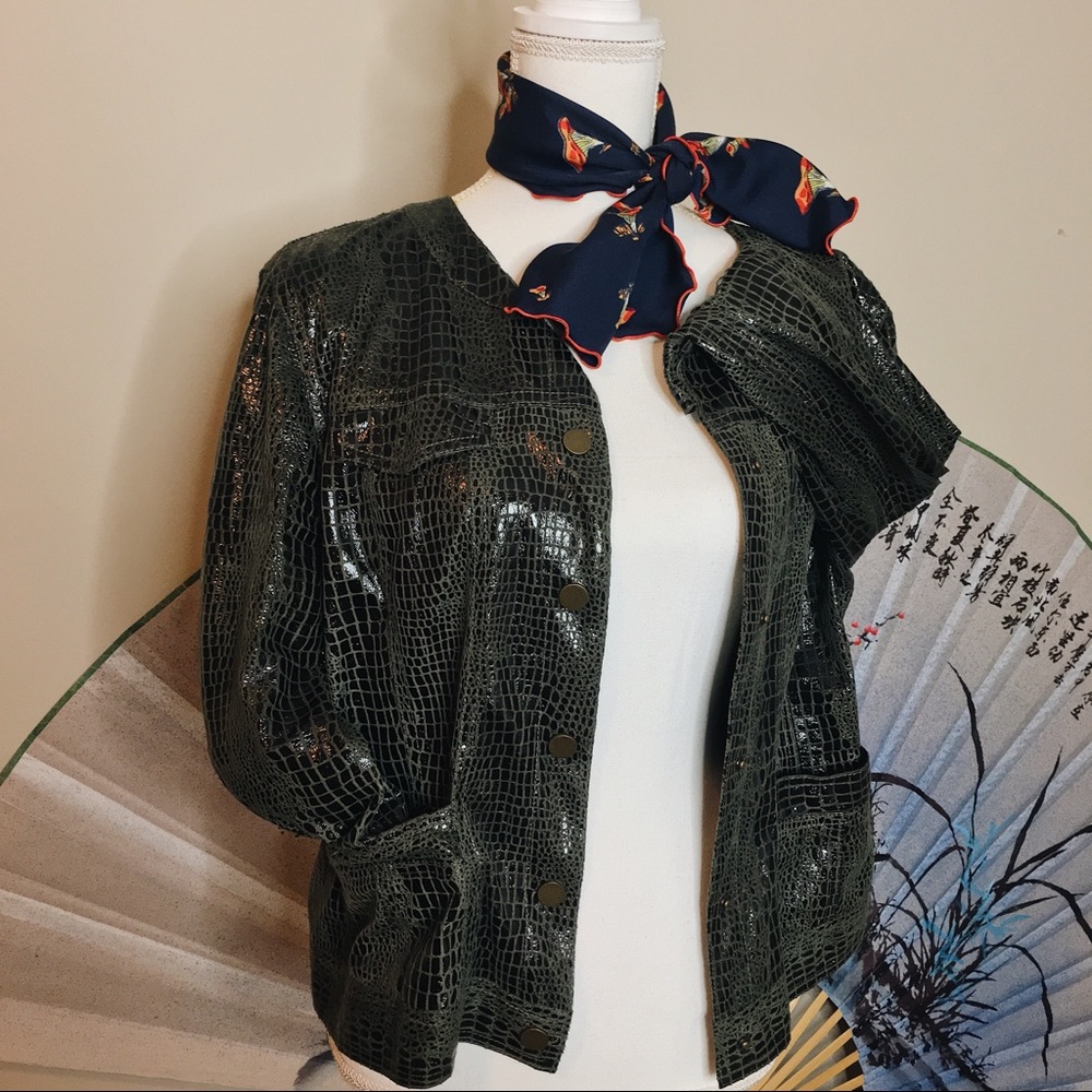 🐍 Vintage Vegan Leather Python Jacket 🐍